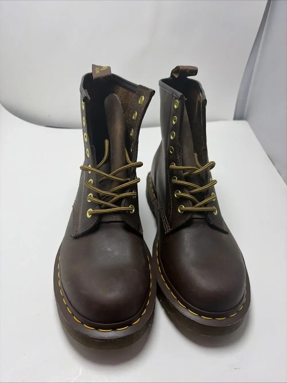Dr. Martens 11822 Brown Leather Combat Boots Men's US Size 8 Women's 9 AirWair